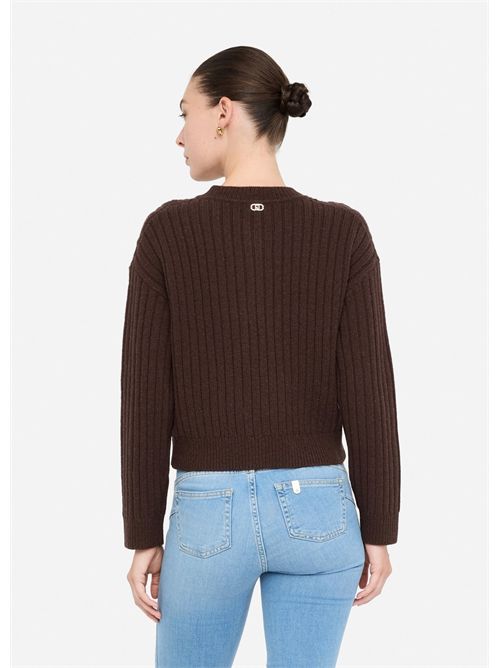 Cardigan in lana con bottoni gioiello LIU JO | MF5423MS040/X0385